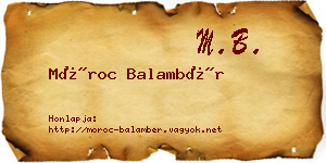 Móroc Balambér névjegykártya